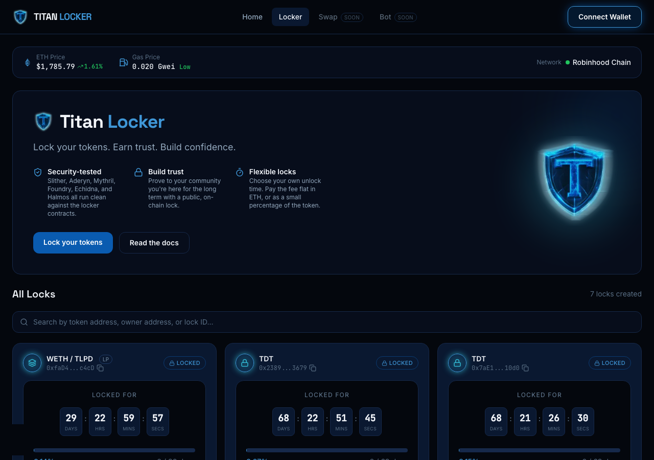 The All Locks browse grid